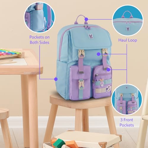 VAYA PRODYGY School Bags for Boys/Girls, 22L Teen Backpack for Class 6 to 10, Waterproof, Spacious, and Stylish, Ideal for Daily Use, Tuition, or Travel, Color - Sky Blue - Image 4