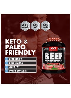 NXT Nutrition NXT Nutrition Beef Protein Isolate Powder - Protein Powder High in Natural Amino Acids - Paleo, Keto Friendly - Dairy and Gluten Free - Muscle Recovery | 1.8kg (Watermelon & Strawberry)  - Image 3