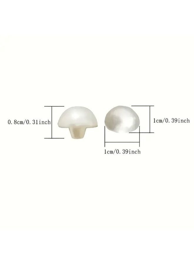 30 قطعة من أزرار اللؤلؤ البلاستيكية البيضاء المستديرة اللامعة للزينة للقمصان والسترات والفساتين - Image 4