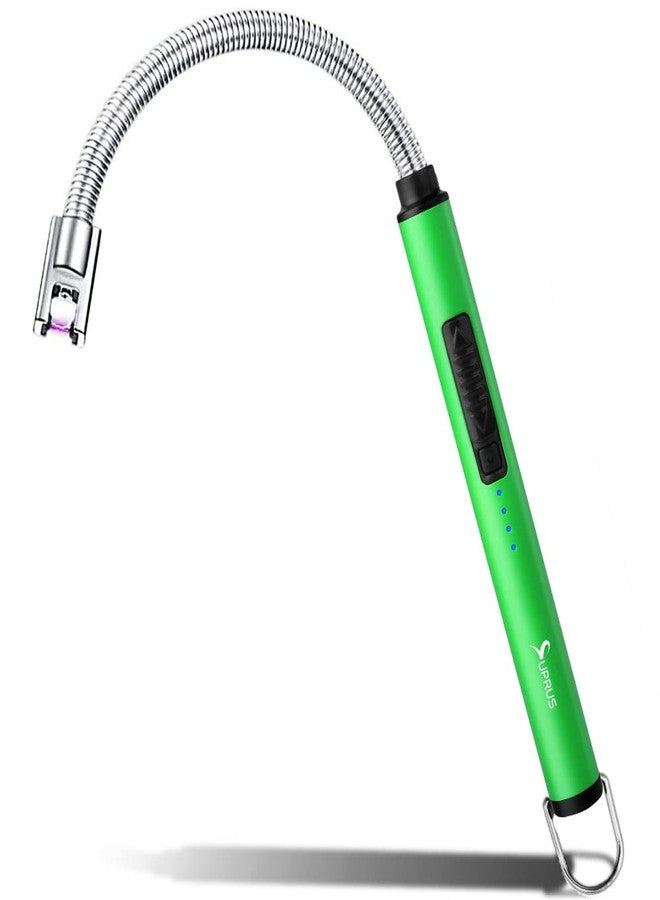 SUPRUS Fluorescent Lighter Glows in The Dark 360°Flexible Neck USB Rechargeable Windproof Triple Safety for Candle Cooking BBQ in Party (Green) - Image 1