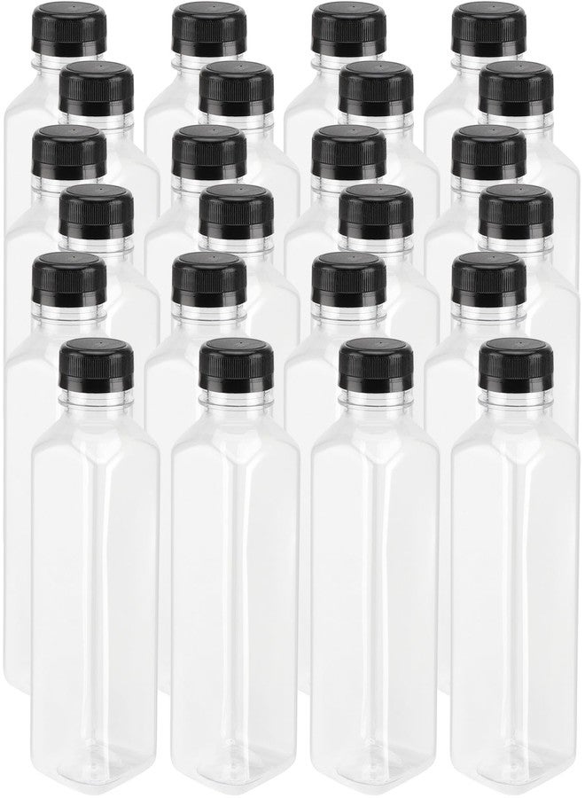 MOUYAT 24 Pack 14oz Plastic Juice Bottles with Caps, 400ml Clear Plastic Sensory Bottles with Leakproof Lids, Reusable Empty Juice Smoothie Containers Bulk for Water, Homemade Beverages Storage - Image 1