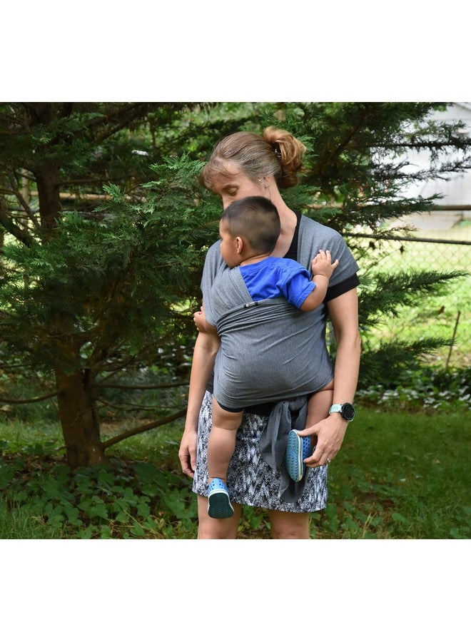 Simply Essential Solutions Baby Carrier Wrap Soft Stretchy Cotton Baby Wrap Baby Sling Nursing Cover Up For Use With Newborntoddler: Evenly Distributes Weight For More Comfortable Carrying (Dark Grey) - Image 2
