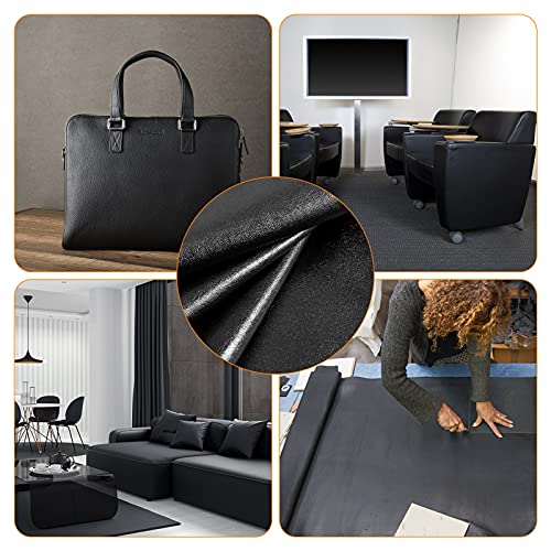 TeeLiy PU Fabric Leather 2 Yards 58" x 72", 0.6mm Thick Faux Synthetic Leather Material Sheets for Upholstery Crafts, DIY Sewings, Sofa, Handbag, Hair Bows Decorations (Black_Smooth Surface_Light Weight) - Image 5