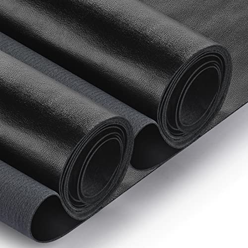 TeeLiy PU Fabric Leather 2 Yards 58" x 72", 0.6mm Thick Faux Synthetic Leather Material Sheets for Upholstery Crafts, DIY Sewings, Sofa, Handbag, Hair Bows Decorations (Black_Smooth Surface_Light Weight) - Image 1