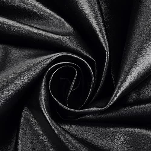 TeeLiy PU Fabric Leather 2 Yards 58" x 72", 0.6mm Thick Faux Synthetic Leather Material Sheets for Upholstery Crafts, DIY Sewings, Sofa, Handbag, Hair Bows Decorations (Black_Smooth Surface_Light Weight) - Image 4