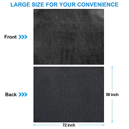 TeeLiy PU Fabric Leather 2 Yards 58" x 72", 0.6mm Thick Faux Synthetic Leather Material Sheets for Upholstery Crafts, DIY Sewings, Sofa, Handbag, Hair Bows Decorations (Black_Smooth Surface_Light Weight) - Image 2