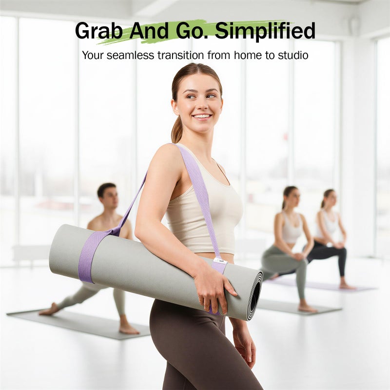 Slim Panda Yoga Mat Straps for Carrying, Adjustable Yoga Mat Carrier Sling Fits All Mats(Mat Not Included)(Light Grey) - Image 2