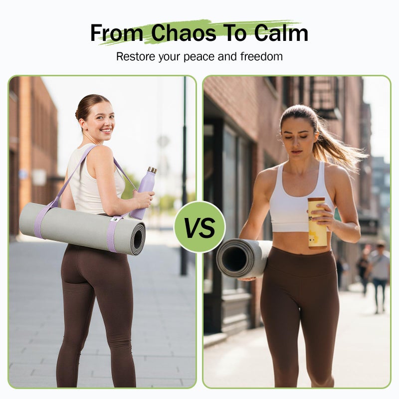 Slim Panda Yoga Mat Straps for Carrying, Adjustable Yoga Mat Carrier Sling Fits All Mats(Mat Not Included)(Light Grey) - Image 4