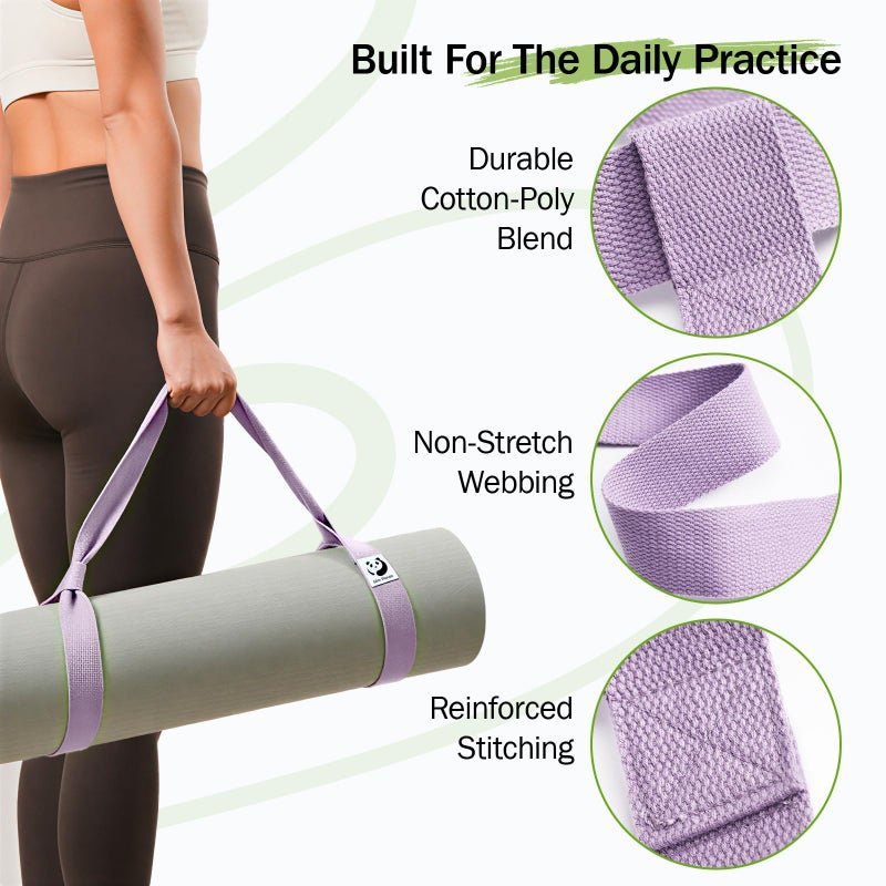Slim Panda Yoga Mat Straps for Carrying, Adjustable Yoga Mat Carrier Sling Fits All Mats(Mat Not Included)(Light Grey) - Image 3