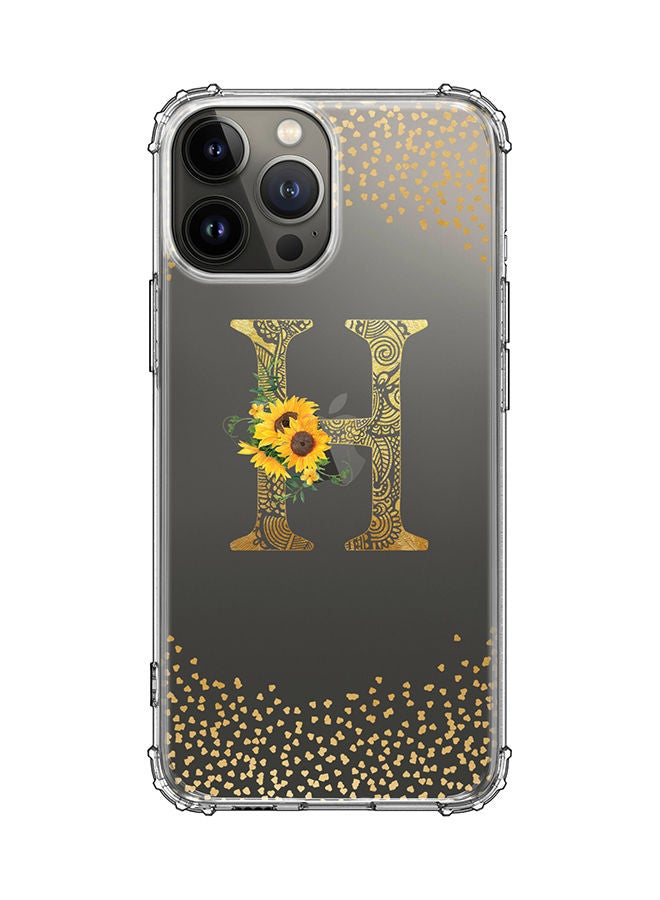 Stylizedd Monogram Design Classic Clear Cover for Apple iPhone 13 Pro Max Case Soft TPU Gel Thin Transparent Flexible Cover - H - Image 1