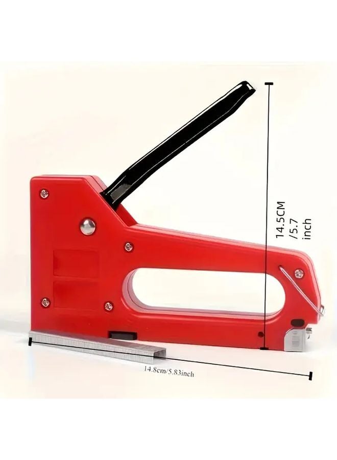 Red Heavy Duty Manual Staple Gun Adjustable Nail Kit For Woodworking Upholstery - Image 4