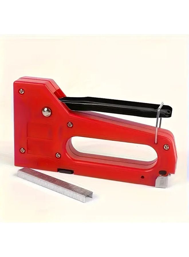 Red Heavy Duty Manual Staple Gun Adjustable Nail Kit For Woodworking Upholstery - Image 5