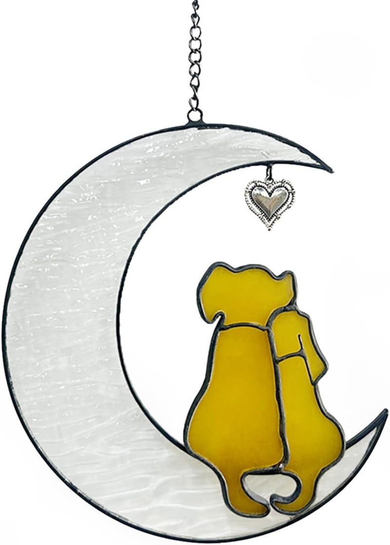 YT3 Studio Double Dog Memorial Gifts for Loss of Dog Sympathy Gift, Crystal Glass Dog Suncatcher, Pet Memorial Gifts, Pet Sympathy Gifts for Dogs Stained Glass Window Hanging Ornament in Memory of Dog - Image 1
