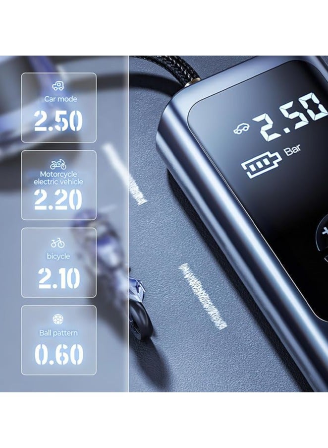 Tire Inflator Compressor, 8000mAh Cordless Rechargeable Car Tire Inflator, 150PSI Tire Inflator Air Compressor, Car Tire Pump for Cars, Motorcycles, Balls and Bicycles - Image 5