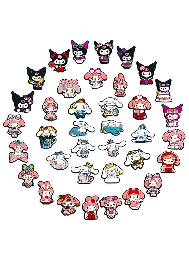 Beyond 37 Pcs Shoe Decoration Charms, PVC Cartoon Crocs Accessories Shoe Charms, Hole Shoe Buckle Party (Colorful) - Image 5