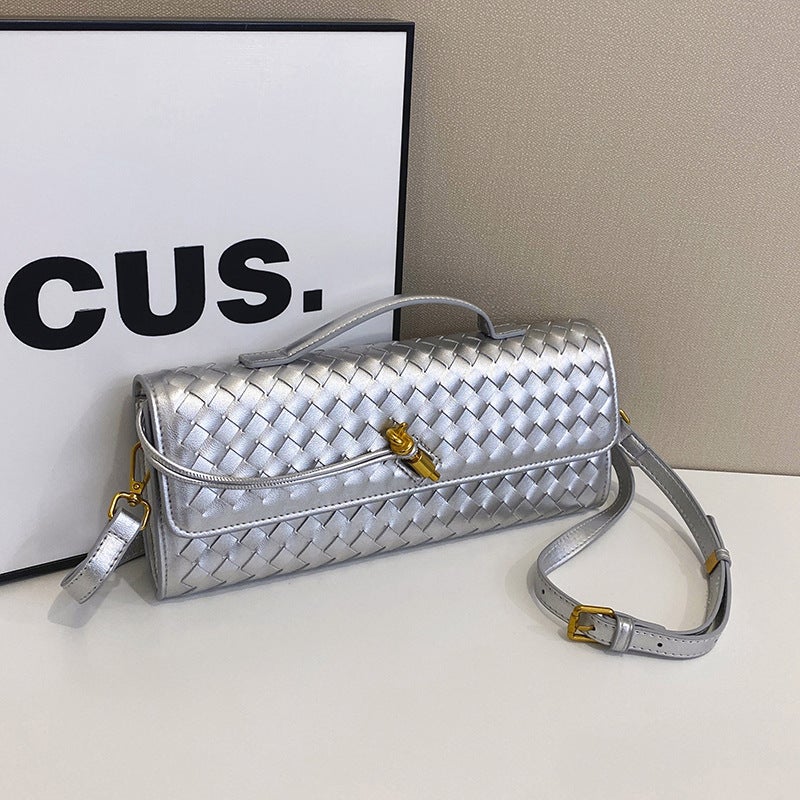 'S Test Fashion Snake Pattern Leather Handbag Niche Retro Shoulder Crossbody Bag Light Luxury Feel Women'S Evening Bag - Image 1
