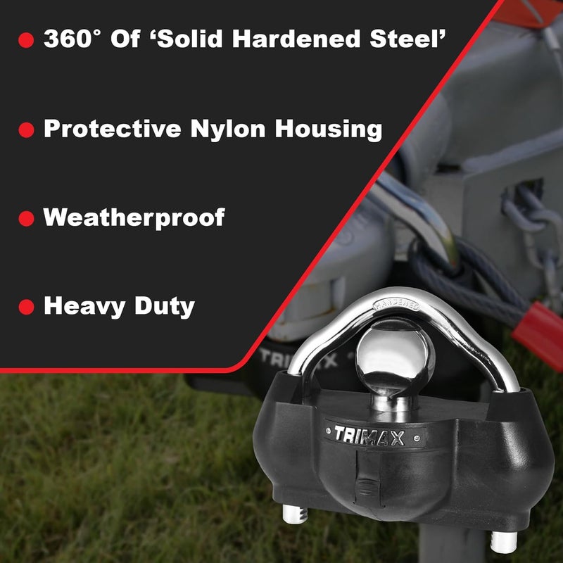 Trimax - UMAX 100 - Trailer Lock for Hitch, Dual Force Security - Trailer Hitch Lock for 1-7/8" - 2-5/16" Couplers, All Coupler Types - Image 3