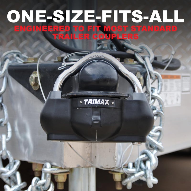 Trimax - UMAX 100 - Trailer Lock for Hitch, Dual Force Security - Trailer Hitch Lock for 1-7/8" - 2-5/16" Couplers, All Coupler Types - Image 2
