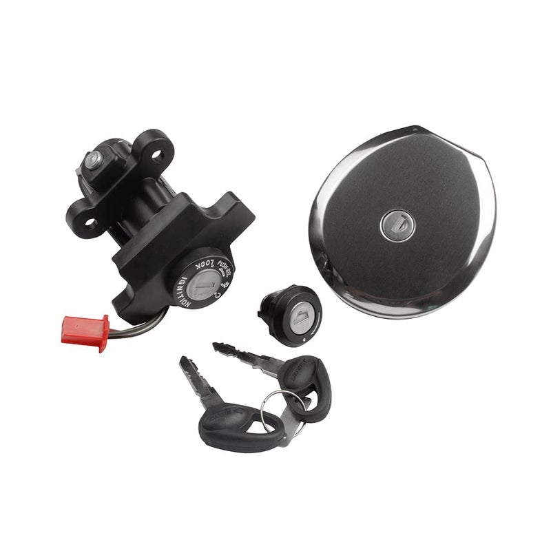 Deutsche High Performance Ignition Switch Lock Set Fit For Bajaj CT-100 (Set of 3) Consisting of Ignition Cum Steering Lock, Petrol Tank Lock & Tool Box Lock | 2 PIN - Image 1