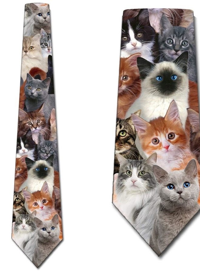 Three Rooker Cat Ties Mens Kitty Kat Meow Kitten Necktie - Image 2