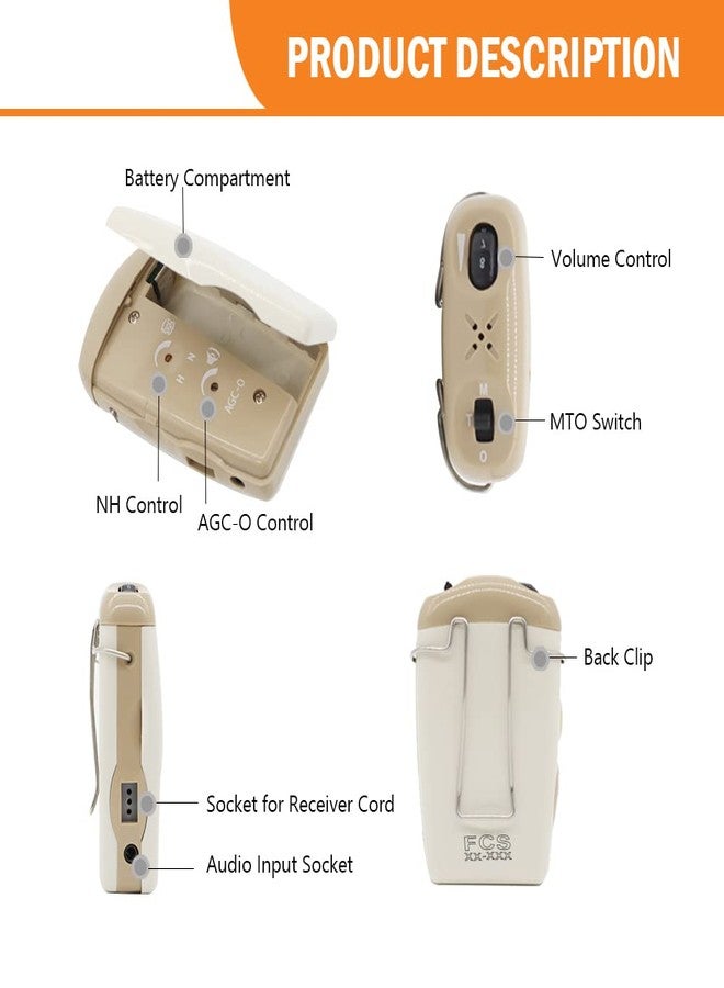 FCS Professional Pocket Hearing Amplifier For Mild to Moderately Severe hearing loss (3 Month Seller Warranty). - Image 4