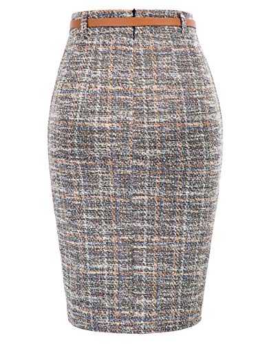 Kate Kasin Women's High Waist Stretchy Bodycon Office Midi Pencil Skirt - Image 2