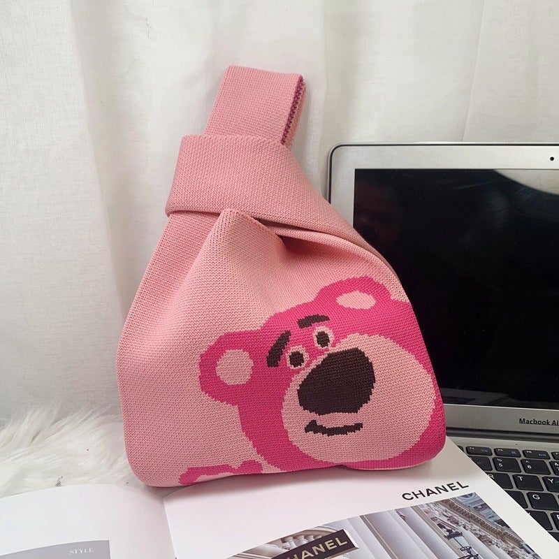 New Fashion Cartoon Knitted Handbag Women'S Fashion All-Match Go-To-Work Small Bag Lunch Bag Lunch Box Bag - Image 1