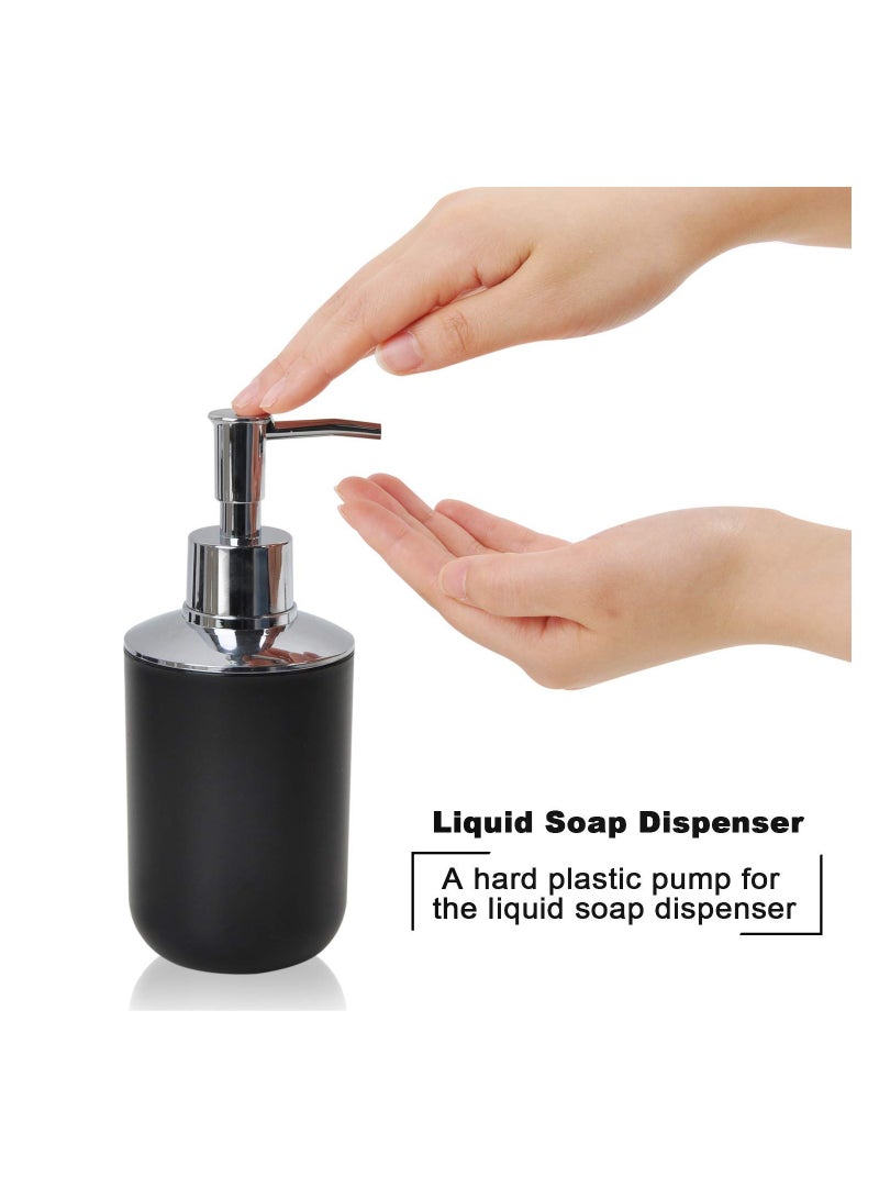 SYOSI Bathroom Accessories Set 6 Piece Bath Ensemble Includes Soap Dispenser, Toothbrush Holder, Toothbrush Cup, Soap Dish for Decorative Countertop and Housewarming Gift, Black  - Image 5