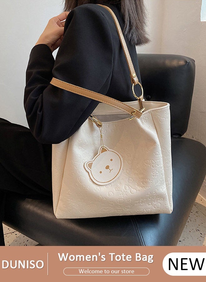 DUNISO Women's Shoulder Tote Bag Faux Leather Handbag For Women Large Capacity Bucket Bag Fashionable Travel Messenger Shoulder Bag for Ladies Girls College Students - Image 1