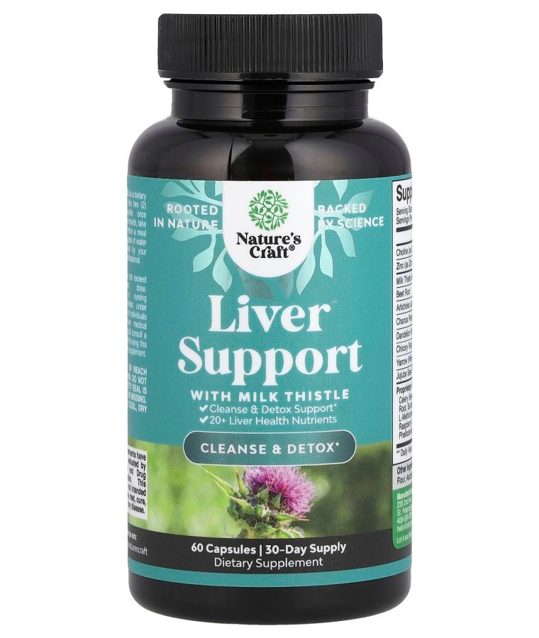 Nature's Craft Liver Support with Milk Thistle 60 Capsules