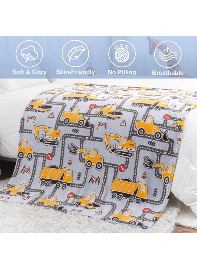 Levens Construction Truck Toys Gifts for Boys - Glow in The Dark Excavator Blanket Birthday Valentines Easter Christmas Decor Presents for Kids Age 1-14 Years Old Teens Child Toddler Son Soft Throw 50"x60"  - Image 3