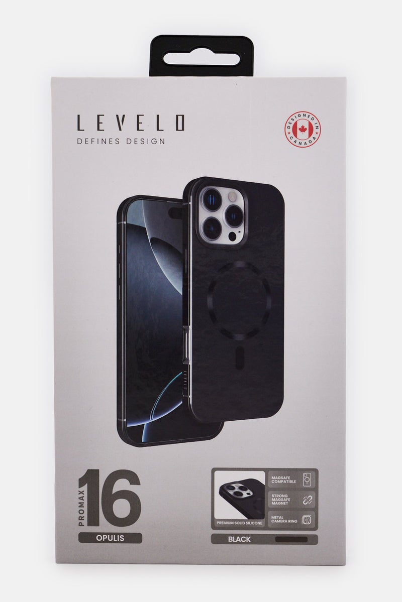 LEVELO iPhone 16 Pro Max Opulis Magsafe Compatible Case, Black - Image 2
