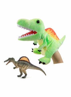 Excefore Dinosaur Hand Puppets, Spinosaurus Jurassic World Stuffed Animal Cute Soft Plush Toy, Open Movable Mouth Finger Gift, Birthday Gifts for Kids, Creative Role Play  - Image 4