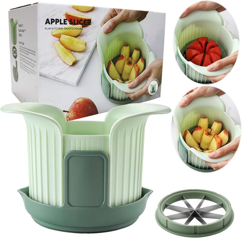 MULIRE Apple Slicer, 8 Slices Heavy Duty Apple Cutter with Stand, Apple Corer&Tomato Slicer with Comfort Handle，Up to 3.8 IN Apples, The new apple slicer and corer also comes with tomato cutting blades. - Image 1