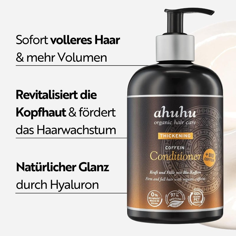 Ahuhu THICKENING Caffeine Conditioner (500 ml)  Hair Conditioner with Organic Caffeine & Rice Starch Strengthens Hair Structure & Gives Fullness For Fine & Weak Hair Nourishes Without Weight - Image 1