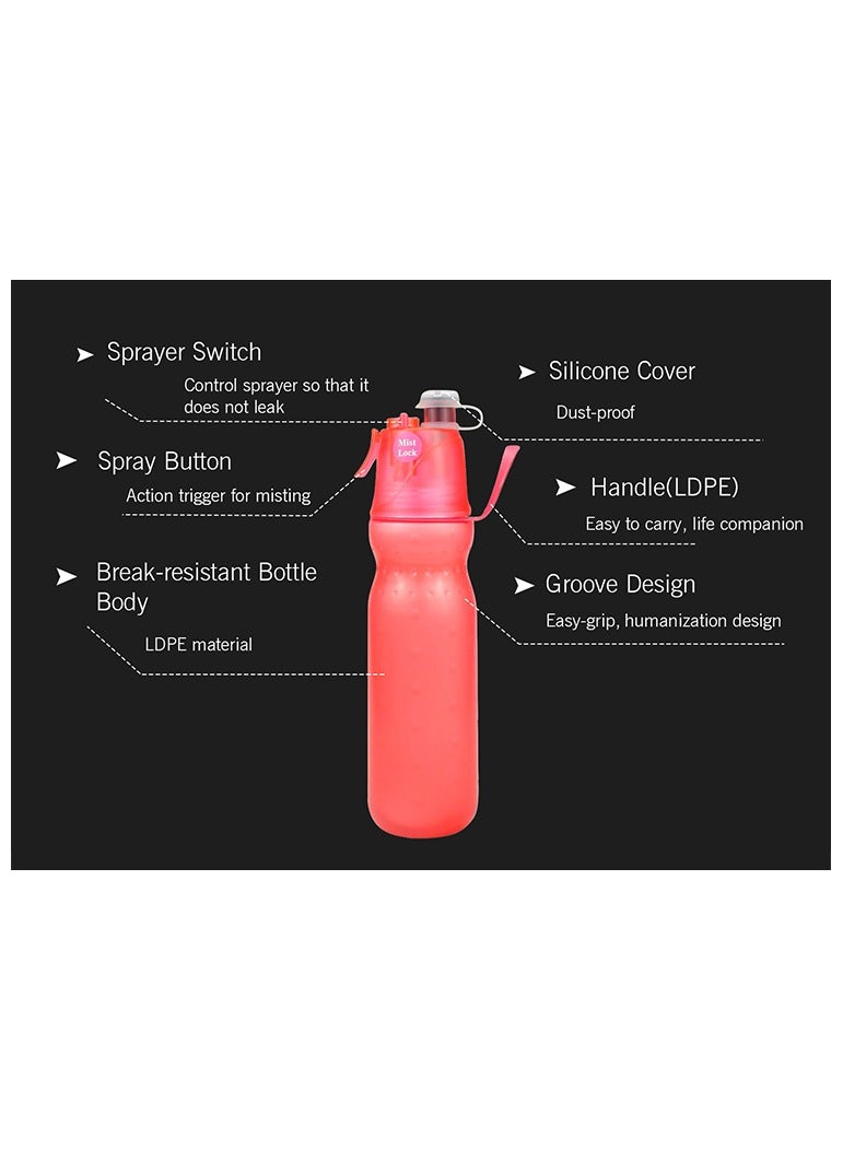 Sports water bottle, spray temperature control and cold preservation, large capacity 590ml, suitable for outdoor, sports field, home use - Image 2