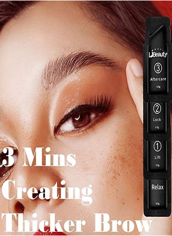 Libeauty - Brow Lamination Kit, Professional Brow Lift Lasting 8 Weeks Sachet Disposable Upgraded Version Semipermanent Curling Perming Wave Lotion & Liquid Set Home Perm Kit - Image 1