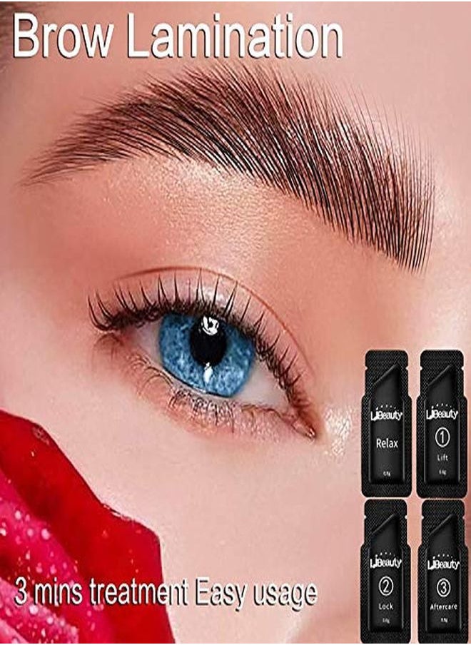Libeauty - Brow Lamination Kit, Professional Brow Lift Lasting 8 Weeks Sachet Disposable Upgraded Version Semipermanent Curling Perming Wave Lotion & Liquid Set Home Perm Kit - Image 1