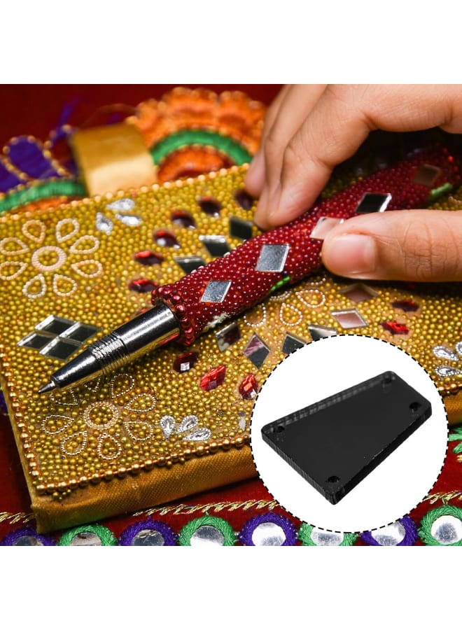 50pcs Sew on Acrylic Irregular Mirror Piece DIY Mirrored Rhinestones Mirror Beads for Evening Dresses Cloth Garment Black 19x17mm  - Image 4