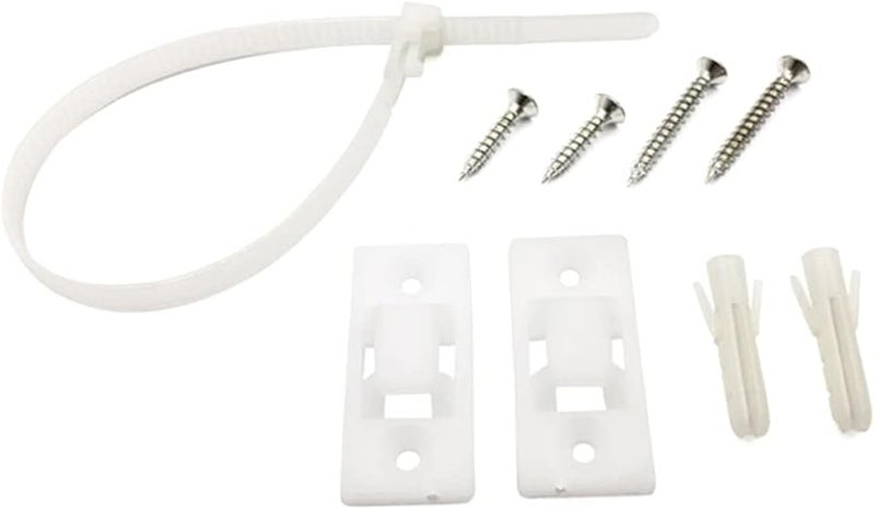 White Plastic Furniture Anchors 10 Pack Safety Straps To Prevent Toppling For Cabinets Dressers Tv Stands - Image 1
