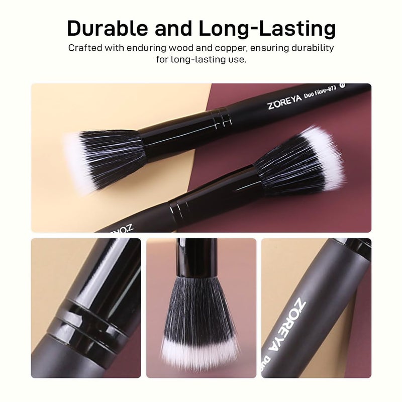 Multibrite Fan Makeup Brush Highlighter Makeup Brush Loose Powder Brush Cosmetic Makeup Brush Flat Top Blending Brush Suitable for Blending Buffing - Image 4