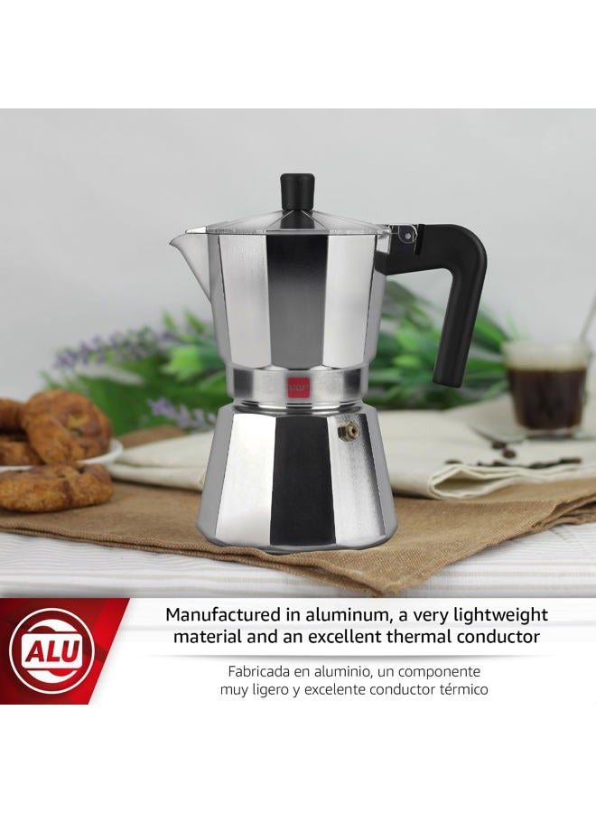 Magefesa 01PACFKEN09 Kenia Aluminum 9 Cups Coffee Maker, Silver - Image 2