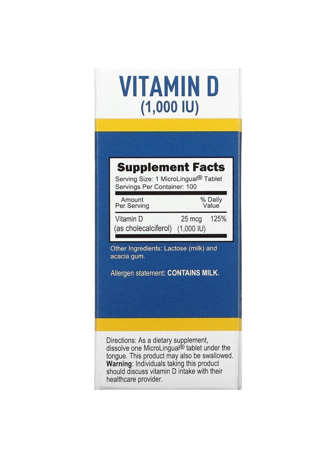 Superior Source D3, Extra Strength, 25 mcg (1,000 IU), 100 MicroLingual Instant Dissolve Tablets  - Image 2