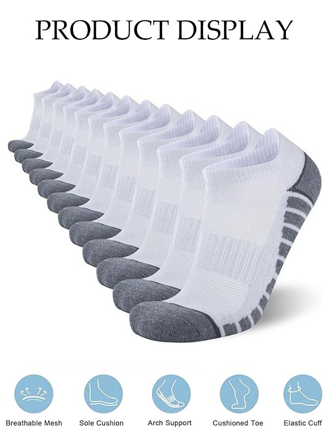 DUNISO 5 Pairs Ankle Athletic Socks，Non-Slip No Show Socks，Sweat Absorption and Odor Prevention Low Cut Sports Socks,Size 33-41，Unisex - Image 4