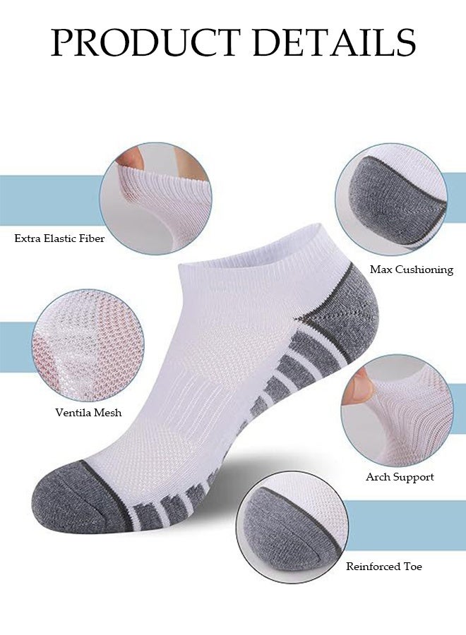 DUNISO 5 Pairs Ankle Athletic Socks，Non-Slip No Show Socks，Sweat Absorption and Odor Prevention Low Cut Sports Socks,Size 33-41，Unisex - Image 2