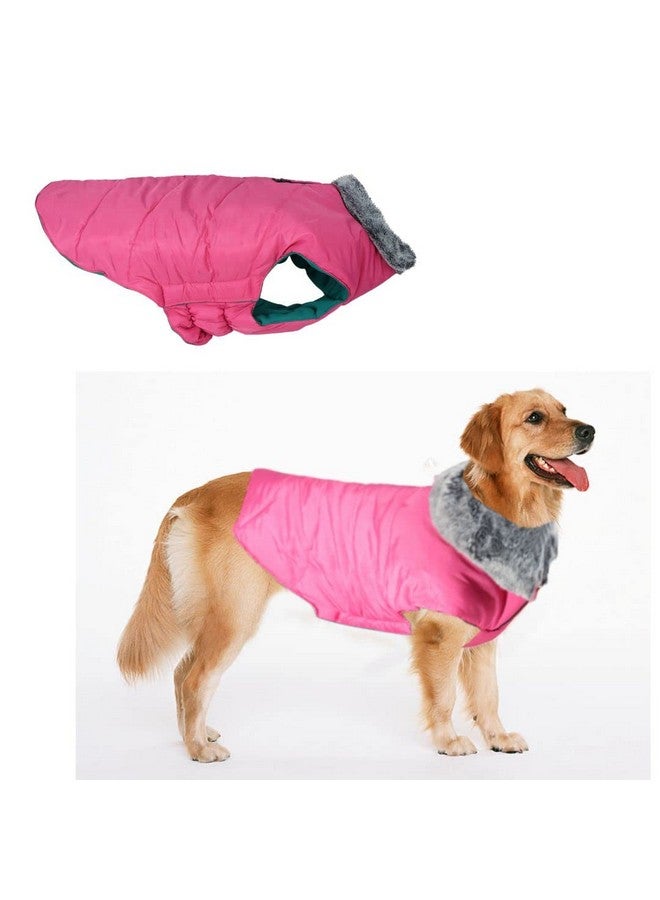 Sage Square Windproof Premium Fleece Collar Fur Dog Coat, Ultra Warm Waterproof, Thicker Fleece Jacket For Cold Weather (Large - 26 Inches, Pink) - Image 1