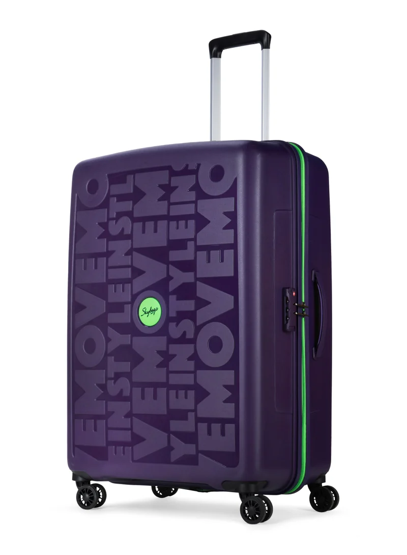 Skybags Play Check-in 28 Inch Polypropylene(PP), 4 Spinner Double Wheel Trolley Bags for Travel, Hard Case Lightweight Bag with TSA Lock, Tough Suitcase for Travel (Large), Purple
