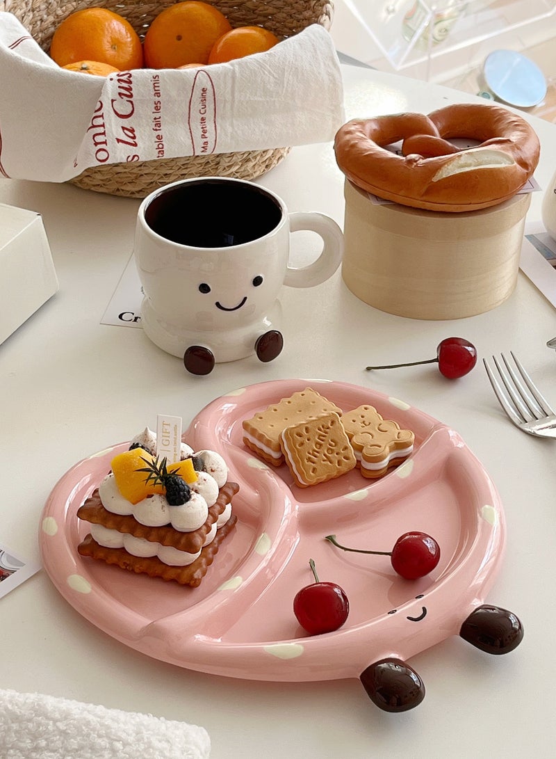 Paraphrase Adorable Pretzel Ceramic Snack Plate | Individual Serving Dish & Gift Box Set | Pink - Image 2
