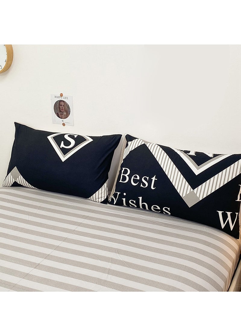 Sharpdo Four-piece bedding set microfiber soft quilt set with 1 quilt cover, 1 flat sheet and 2 pillowcases 1.8m bed（180*220cm） - Image 2