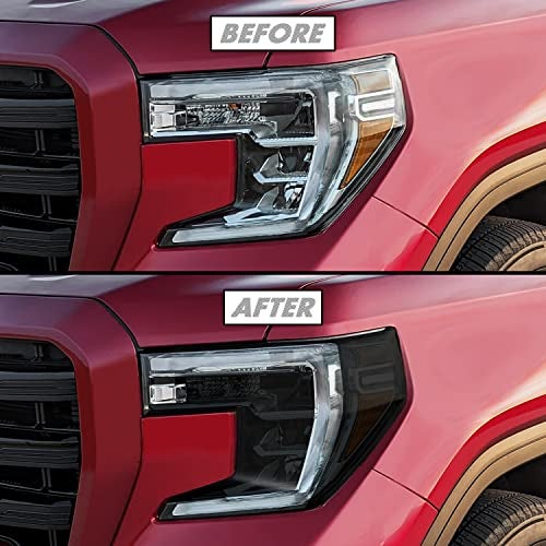SlickMod PreCut Vinyl Smoke Tint for 2019-2021 GMC Sierra 1500 Headlight (20% Dark Smoke, 1. Headlight) - Image 1